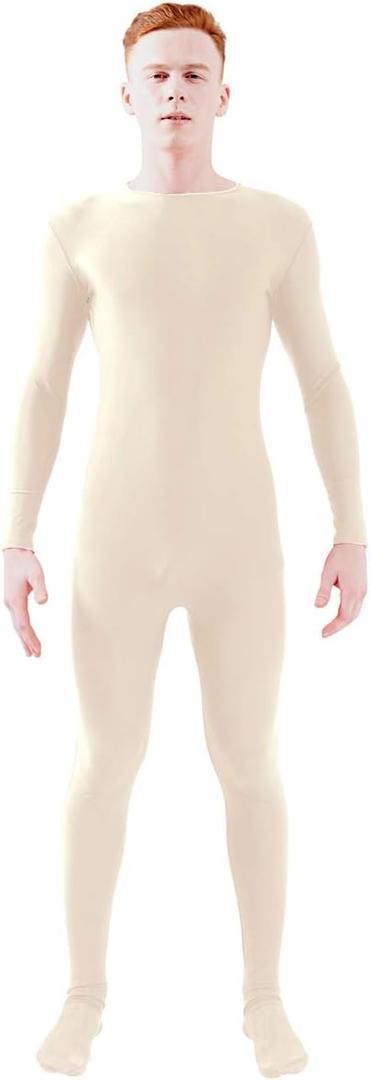 Ensnovo Adult Spandex One Piece Unitard Full Body Suit Costume (Nude) 
XL