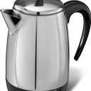 Farberware Electric Coffee Percolator, Stainless Steel Basket, Automatic Keep Warm, No-Drip Spout, 8 Cup