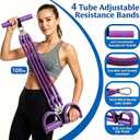 Resistance Band with Handle 100LBS Pedal Resistance Bands for Pilates Yoga Physical Therapy Leg,Abdomen,Waist,Arm,Workout Bands Exercise Resistance Bands Set for Women