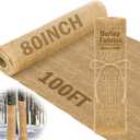 Buryeah 1 Pack 80 Inch X 100 ft Burlap Fabrics Roll Natural Jute Garden