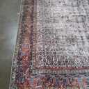 Loloi Layla Collection LAY-12 Ivory/Brick 9'-0" x 12'-0" .13" Thick Area Rug, Soft, Durable, Vintage Inspired, Distressed, Low Pile, Non-Shedding, Easy Clean, Printed, Living Room Rug