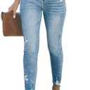 KUNMI Women's Ripped Skinny Jeans Distressed Stretchy Denim Pants Size 16