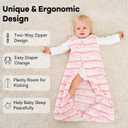 Unnivoll Baby Sleep Sack 6-12 Months 1.0 Tog Micro Fleece Baby Wearable Blanket Microfleece Sleeping Sack with 2-Way Zipper for Newborn Infant Pink & White Unicorn