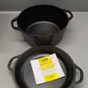 Lodge 5 Quart Cast Iron Double Dutch Oven  Pre-Seasoned  Lid Converts to 10.25" Skillet  PFAS-Free  Made in USA  Dual Handles  Oven, Grill, Campfire & Stovetop Safe  Durable & Non-Toxic