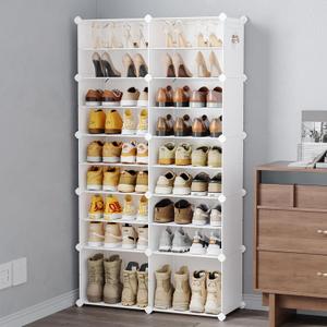 MAGINELS Shoe Rack Shoe Storage Cabinet Free Standing Plastic Shoe Shelves Organizer for Closet Hallway Bedroom Entryway (White, 2 by 10)