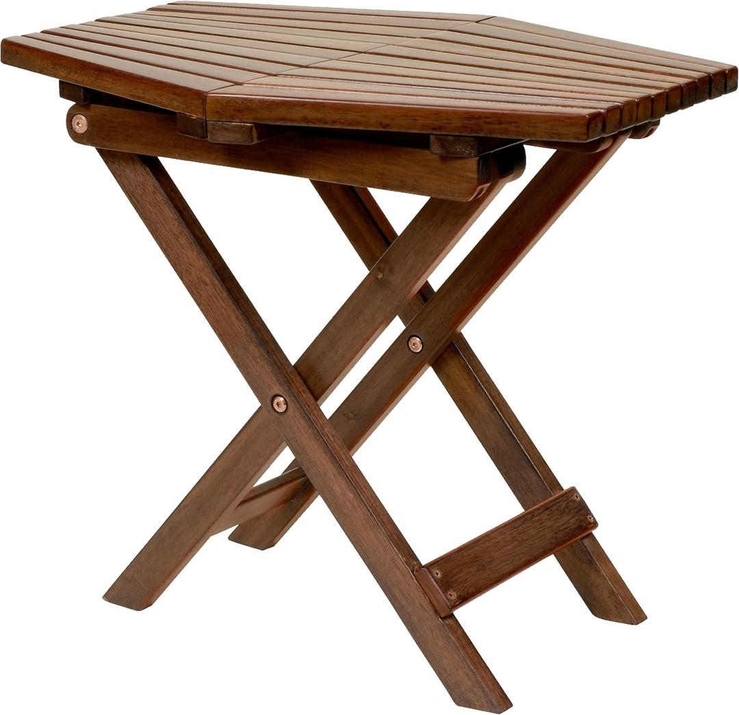 CleverMade Tamarack Folding Table - Outdoor Patio Furniture Accessory for Home Entertaining in the Patio, Backyard, and Deck, Cinnamon, Small