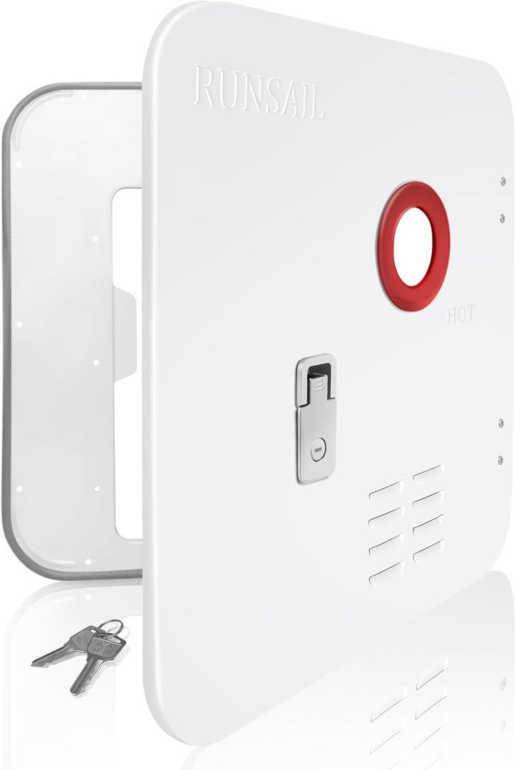 RUNSAIL RV Tankless Water Heater Door,18 x 18 Inches White Door Kit, Only Suitable for RUNSAIL RV Doorless Water Heater