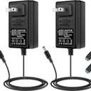 24V Power Supply, DC 24 Volt 2A 48W LED Lights Power Supply Adapter, 100-240V AC to 24V DC Transformer for LED Strip Lights, Wall Plug Power Supply with 5.5/2.1mm Jack Converter (2 Pack)