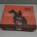 IUV Cowboy Boots For Women Square Toe Wide Western Boots Mid Calf Cowgirl Boots Pull On Fashion Embroidered Cowboy Boots (6, Light Brown)