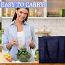 10 Pack Large Insulated Grocery Bags Reusable Shopping Bags with Zippered Top 13 x 12 x 7 Inch Thermal Cooler Totes Bulk with Handles for Hot Cold Food Delivery Refrigerator (Navy Blue), approx. 13 x 12 x 7 inches/ 33 x 30.5 x 18 cm