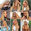 8 10 12 inch Color 27 Bundles Honey Blonde Bundles Human Hair Blonde Straight Bundles Human Hair Double Weft Weave Extensions Hair Soft And Healthy For Black Women