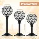 Qunclay 18 Pieces Crystal Candle Holders Bulk Candle Stick Holder Centerpieces for Table Wedding Centerpieces Crystal Decorative Tealight Dining Table Decor for Party(Black)