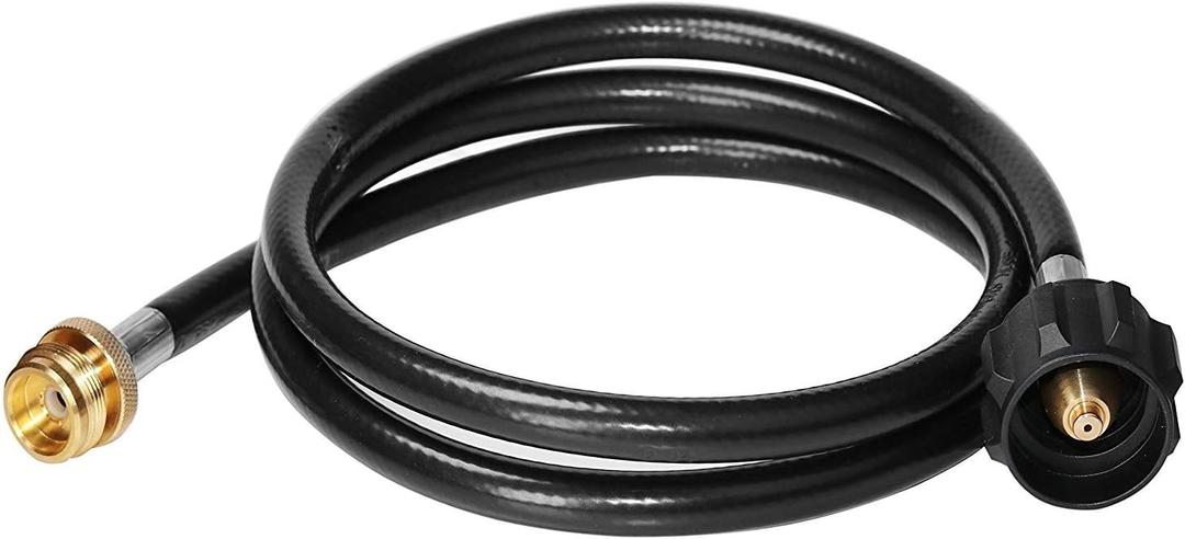 DOZYANT 5 Feet Propane Adapter Hose 1 lb to 20 lb Converter Replacement for QCC1/Type1 Tank Connects 1 LB Bulk Portable Appliance to 20 lb Propane Tank - Safety Certified (5 Feet)
