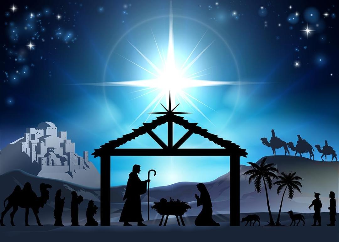 8x6FTChristmas Backdrop Nativity Scene Backdrop Nativity Banner Christmas Party Decoration F229