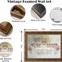 Vintage Gold Framed The Last Supper Canvas Wall Art Jesus Christian Painting Picture Wall Decor Jesus and Twelve Apostles Poster Print Artwork for Dining room Prayer Room Church Home Decortion (16"L x 12"W)