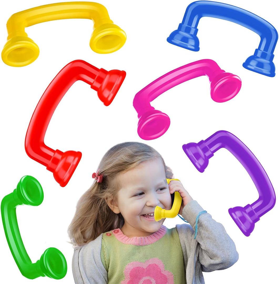 Honoson 6 Pcs Whisper Reading Phones Auditory Feedback Reading Phone Classroom Hear Myself Sound Phone Colored Speech Therapy Toy Tool for Children Accelerates Fluency and Pronunciation