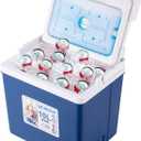 11Qt 19Qt Insulated Portable Cooler Leak-Proof Ice Chest Lunch Box Hard Coolers with Extra Ice Pack for BBQ, Camping, Picnic (Blue)