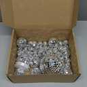54 Pcs Disco Ball, Hanging Disco Ball Decor Mini Silver Disco Ball Cake Topper Mirror Ball Decorations 71s Disco Themed Party Wedding Christmas Supplies (1.2 Inch, 2 Inch, 3.2 Inch, 4 Inch)