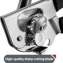 Commercial Can Opener, UHIYEE Hand Crank Can Opener Manual Heavy Duty with Comfortable Extra-long Handles, Oversized Knob, Large Handheld Can Open Easy for Big Cans, Black