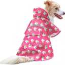 NACOCO Large Dog Raincoat Adjustable Pet Water Proof Clothes Lightweight Rain Jacket Poncho Hoodies with Strip Reflective (M,  Pink Unic ) (Pack of 1)