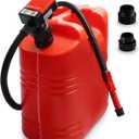 FUELIO Fuel Transfer Pump Battery Powered Gas Pump For 5 Gallon Gas Can, 3.2GPM, Auto-Stop Nozzle, 51 IN Long Hose, GAS CAN NOT INCLUDED