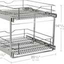 2 Tier Pull Out Cabinet Organizer,(20½"W x 22" D) Soft Close Slide Out Drawer For Kitchen Base Cabinet, Individual Pull Out Shelf, Roll Out Pantry Organization, 22 Inch Deep