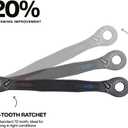 KLEIN TOOLS 68214 4-in-1 Reversible Ratchet Wrench, Box Wrench, SAE Hex Sizes 1/4, 5/16, 3/8, and 7/16-Inch, 90-Tooth Ratchet, Pass-Through Design