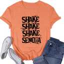 Womens Halloween Shirt Pumpkin Fall Ghost T-Shirts Spooky Season Autumn Tee Tops (Orange, M)