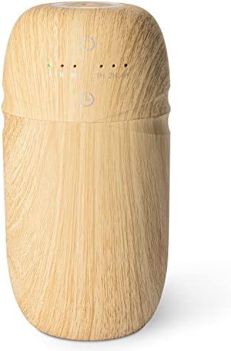 Waterless Essential Oil Diffuser, Rechargeable & Wireless Aromatherapy Diffuser for Home, Office, Portable Air Diffuser with Time Setting, 3 Mist Mode, Wood Grain