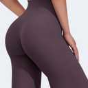 VOYJOY Straight Leggings Bottoms Wide Leg Pants for Women 29"/ 31.5"/33"/35" High Waist Stretch Casual Sweatpants (Purple, L)