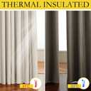 NICETOWN 100% Blackout Linen Curtains for Bedroom with Thermal Insulated White Liner, W52 x L95, 2 PCs, Beige, Long Drapes Sweep The Floor Decorative Keep Privacy Panels for Living Room/Villa