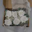 6pcs White Rose Boutonnieres for Wedding Prom Homecoming and Party | Artificial Silk Rose Boutonnieres for Groom and Groomsmen, Men Suit Lapel Decoration