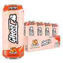 GHOST Energy Drink - 12-Pack, Peaches, 16oz - Energy & Focus & No Artificial Colors - 200mg of Natural Caffeine, L-Carnitine & Taurine - Gluten-Free & Vegan