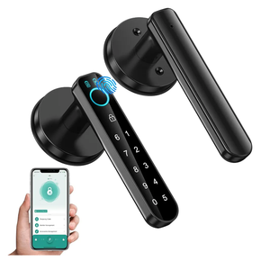 Fingerprint Door Lock- Smart Door knob,biometric Door Lock，with passcode keypad keyless Entry Door Handle，for Bedroom Home Hotel Office Apartment (Black with APP)