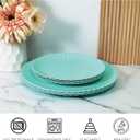 TP Reusable Melamine Paper Plates, 8" and 10.5" Round Plates for Party Picnic Outdoors, Set of 4, Teal