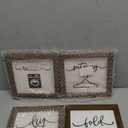 Laundry Room Decor for Wall Farmhouse Signs Set of 4 Wash Dry Fold Put Away Rustic Decor for Shelf Laundry Wall Art with Wood Frame Decorative Room Sign 8'' x 8'' (White & Brown)