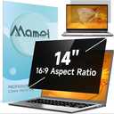 Mamol Laptop Privacy Screen 14 Inch Compatible with Lenovo/HP Envy/Dell/Acer/Asus/Thinkpad, 16:9 Aspect Removable Anti Glare Blue Light Privacy Screen Filter, Computer Monitor Security Shield 14 In