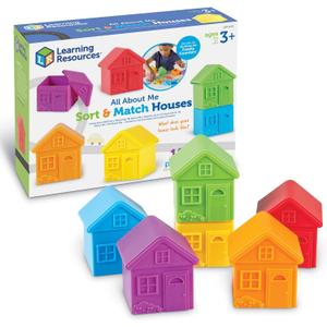 Learning Resources All About Me Sorting Houses - 12 Pieces, Ages 3+ Fine Motor & Sorting Skills, Montessori Toys, Special Education Actives, Imaginative Play