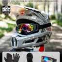 ILM Youth Dirt Bike Helmets Kids ATV Helmet Motorcross BMX Off Road Motorbike with Goggles Gloves Mask DOT Model MT601Y (Angry Face, Youth-Medium)