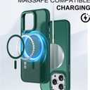 3 x Magnetic Designed for iPhone 12 Pro Max Case [Military-Grade Drop Tested] [Compatible with Magnet] Slim Frosted Case for iPhone 12 Pro Max Case Phone Case (6.7"), Green