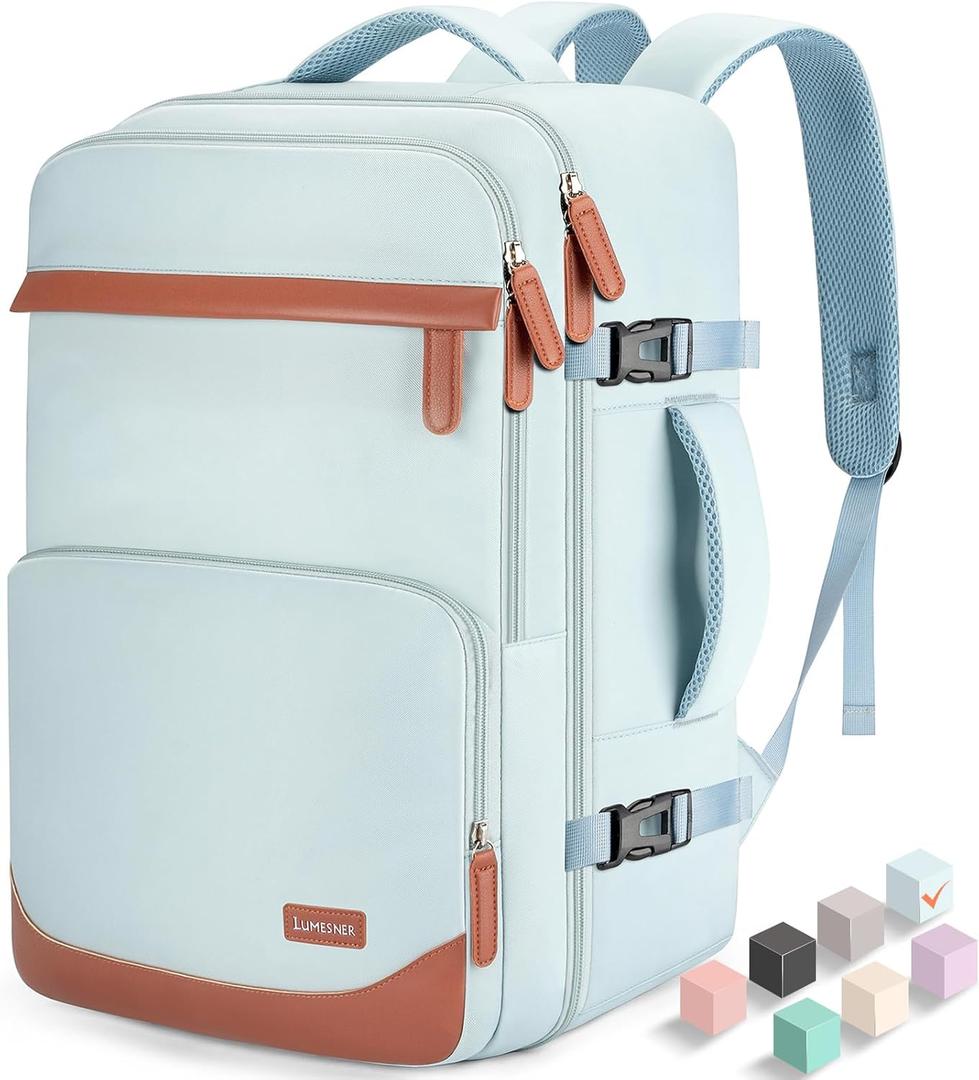 Velaybor 40L Travel Backpack with USB Charging Port, Water-Resistant Carry On Backpack for Men Women, Business Laptop Backpack for Trips & Commutes, Fits 15.6/ 17.3 Inch Laptop