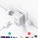 2 Pack European Travel Plug Adapter, Mifaso International Power Plug Adapter with 3 Outlets 3 USB Charging Ports(2 USB C), Type C Plug Adapter Europe Travel Essentials to Spain Italy France