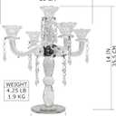 Allgala Crystal Candle Holder 5-Arm Taper Candlestick Crystal Candelabra - Centerpiece for Home Wedding Event and Party Festival