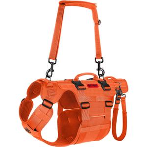 OneTigris Dog Lift Harness for Medium Dogs, Dog Hip Support Brace, Full Body Dogs Lifter with Handles Invictus Multifunctional Mobility Assistance Vest for Back Legs (Orange) M