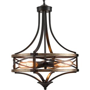 Farmhouse Dining Room Chandelier,5-Light Industrial Rustic Black Metal Farmhouse High Ceiling Pendant Light Fixtures for Living Room,Kitchen,Foyer,Bedroom