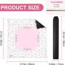 Pink Mahjong Mat (31.5” x 31.5”) with Black Carrying Bag, Anti Slip and Noise Reduction Game Table Cover with Rules for Mahjong, Poker, Board Games, Dominoes, and Card Games, Large