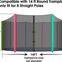 Trampoline Net, 10-16ft Premium Round Trampoline Netting Replacement, UV-Resistant, Weather-Resistant, Breathable, Durable (Not Include Poles), Fit 14Ft 8 Poles
