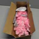 Mini Pink Christmas Tree with Lights, 2ft Artificial Small Table Top Christmas Tree with Bow, Ball Ornaments and White Tree Skirt, 24 Pcs DIY Xmas Decorations for Kids, Toddler Room