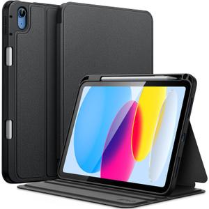 JETech Case for iPad (A16) 11th/10th Generation (2025/2022) with Pencil Holder, Slim Folio Stand Protective Tablet Cover, Multi-Angle Viewing (Black)