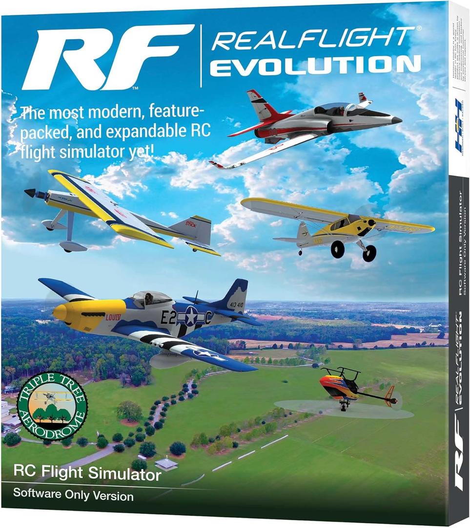 REALFLIGHT Evolution RC Flight Simulator Software Only RFL2001 Air/Heli Simulators Compatible with VR headsets Online Multiplayer Options